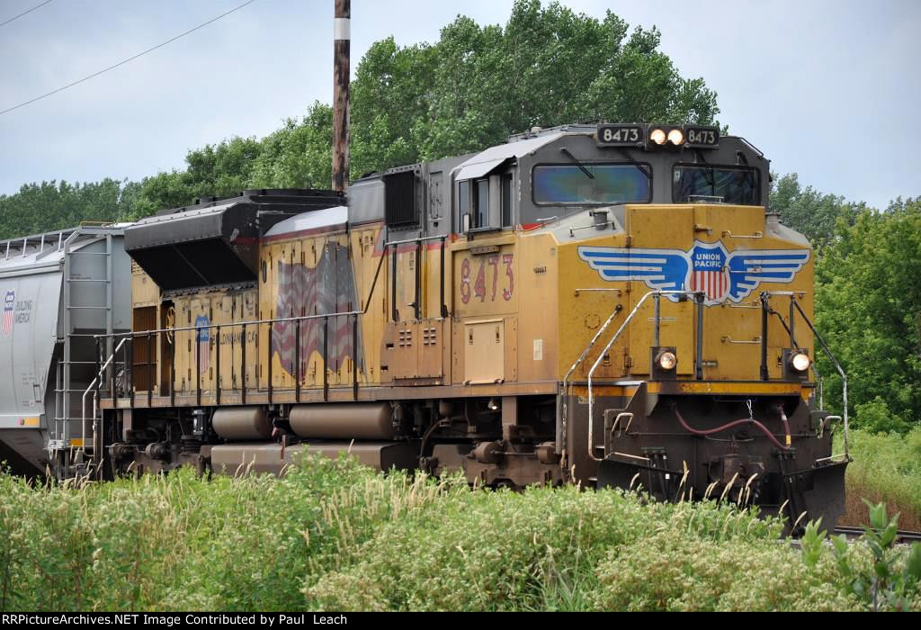 Grain train waits to move north